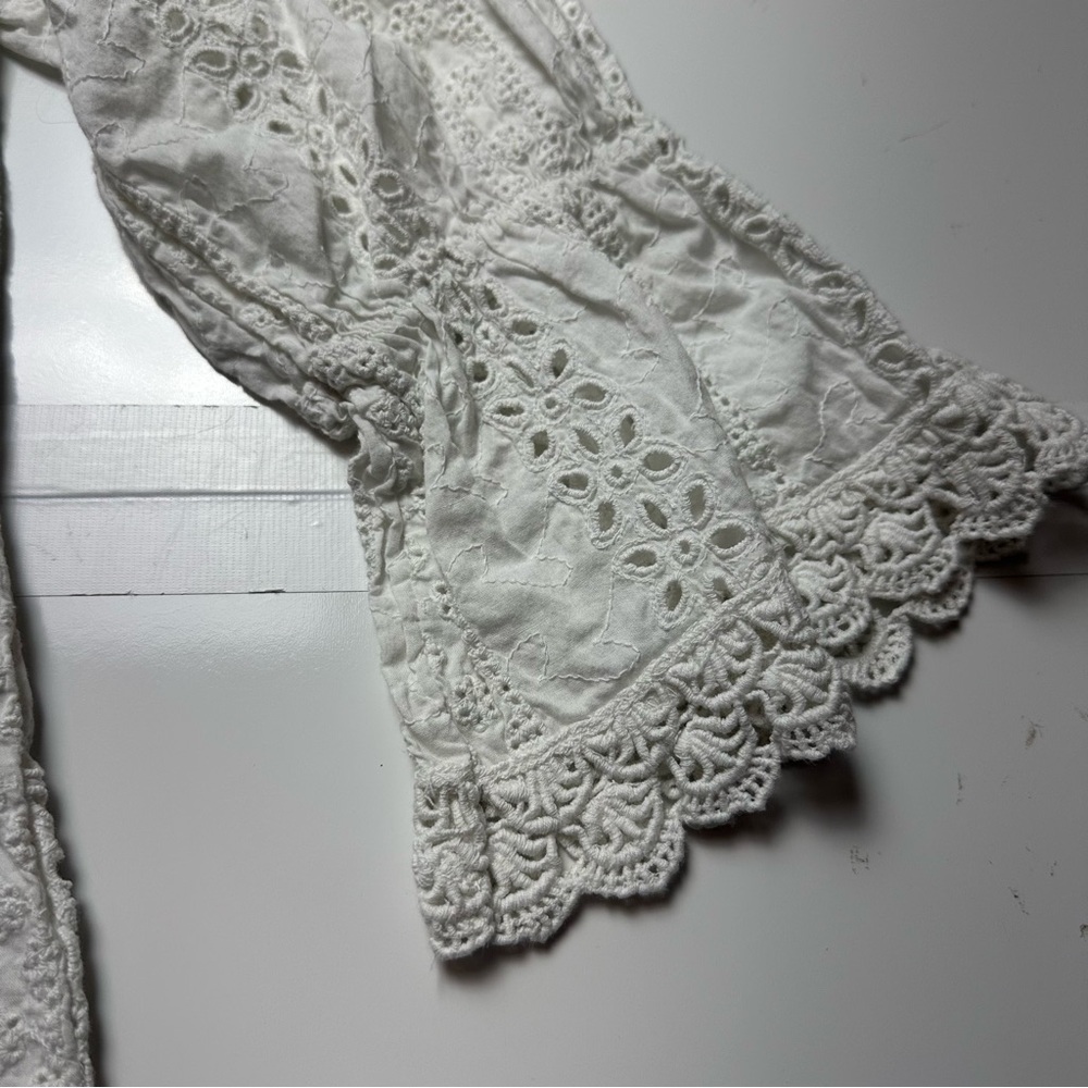 Signature Studio Eyelet Lace Off-Shoulder BlouseCottonBoho Cottagecore Festival - Picture 8 of 12